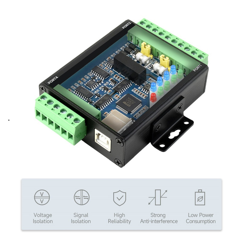 مبدل صنعتی USB به سریال ویوشیر مدل USB TO 4CH RS232/485