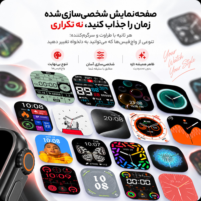 ساعت هوشمند 49 میلی متری مدل QX90 ULTRA با بند سیلیکونی به همراه هندزفری بلوتوثی