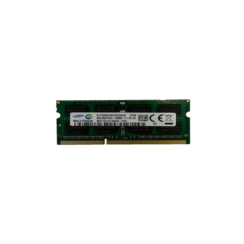 رم لپ‌تاپ سامسونگ DDR3L دو کاناله 8 گیگابایت مدل PC3L-12800S فرکانس 1600 مگاهرتز تایمینگ CL11 نوع SO-DIMM و 204 پین