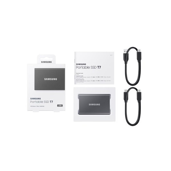 اس اس دی اکسترنال سامسونگ مدل T7 ظرفیت 2 ترابایت رابط USB 3.2 Gen2
