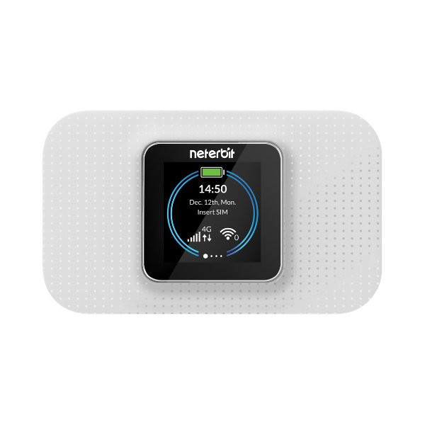 مودم قابل حمل 4G LTE نتربیت مدل NWR-940X با باتری 3000 میلی‌آمپر، پشتیبانی همزمان تا 32 کاربر، فناوری Wi-Fi 6، سرعت دانلود 150Mbps و امنیت WPA3 با صفحه نمایش 2 اینچ و درگاه USB Type-C