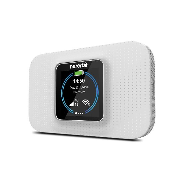 مودم قابل حمل 4G LTE نتربیت مدل NWR-940X با باتری 3000 میلی‌آمپر، پشتیبانی همزمان تا 32 کاربر، فناوری Wi-Fi 6، سرعت دانلود 150Mbps و امنیت WPA3 با صفحه نمایش 2 اینچ و درگاه USB Type-C