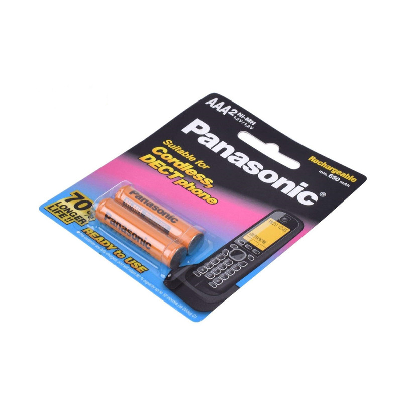 باتری نیم قلمی قابل شارژ پاناسونیک مدل BK-4LDAW/2BT بسته 2 عددی