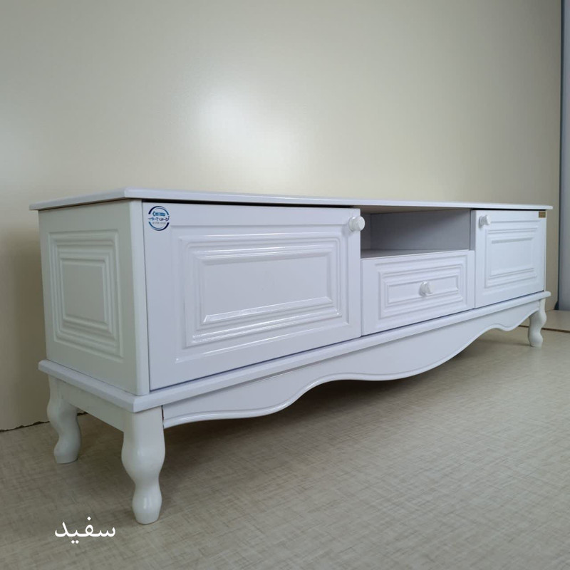 میز تلویزیون آرچین چوب مدل کلاسیک پایه چوبی 160 سانت  مناسب برای تلویزیون تا 65 اینچ