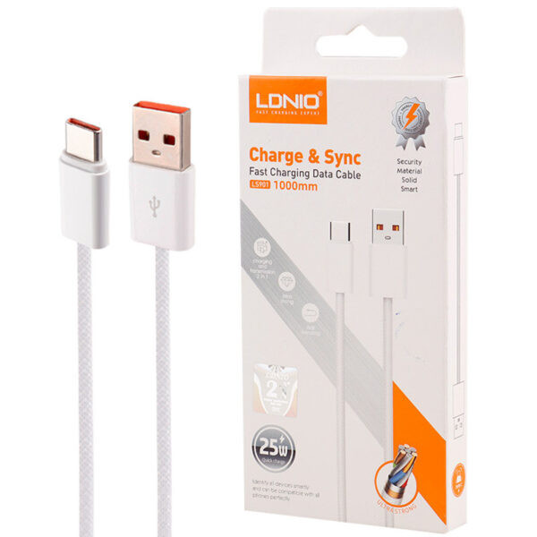 کابل تبدیل usb به usb-c الدینیو مدل ls901 طول 1 متر