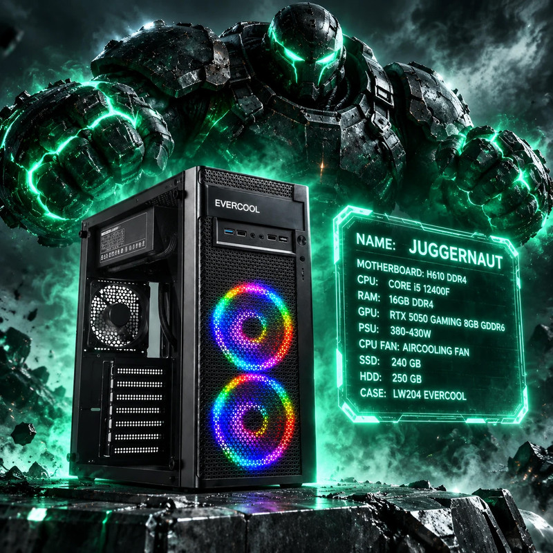 کامپیوتر دسکتاپ گیم مکس مدل Juggernaut با کارت گرافیک RTX5050 GAMING