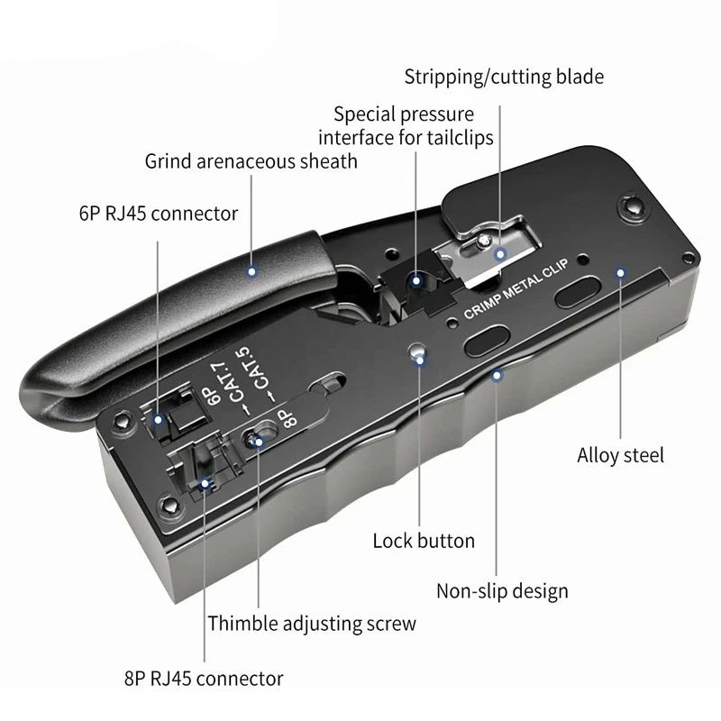 آچار سوکت زن شبکه مدل OPEN END-CAT7B