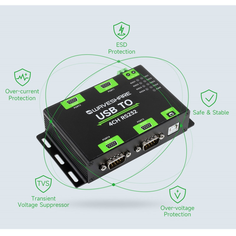 مبدل صنعتی USB به RS232 ویوشیر مدل USB TO 4CH RS232