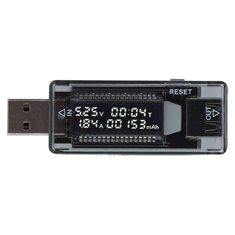 تستر و نمایشگر ولتاژ و جریان و ظرفیت شارژ USB مدل KWS-V21