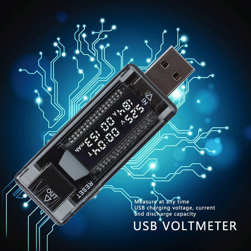 تستر و نمایشگر ولتاژ و جریان و ظرفیت شارژ USB مدل KWS-V21
