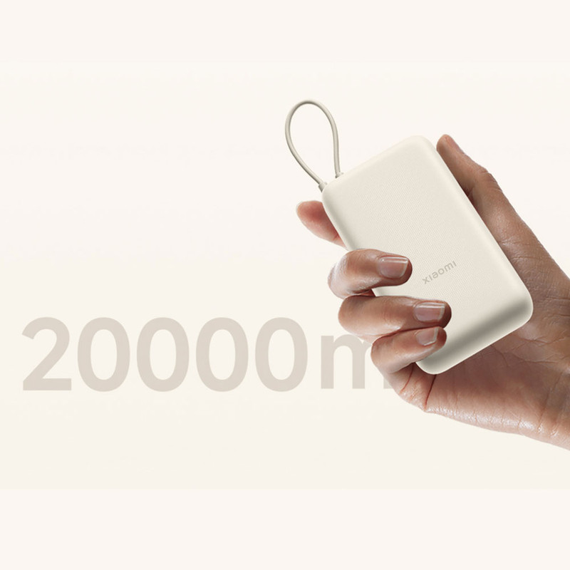 پاوربانک 33 وات شیائومی مدل Integrated Cable ظرفیت 20000 میلی آمپر ساعت - گلوبال