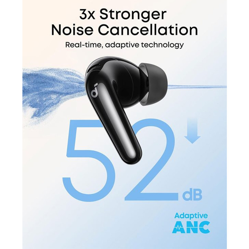 هدفون بلوتوثی انکر مدل R60i NC با نویز کنسلینگ فعال Adaptive ANC، درایور 11 میلی‌متری، پشتیبانی از LDAC و Hi-Res Audio، Spatial Audio، مقاوم در برابر آب و عمر باتری 50 ساعت