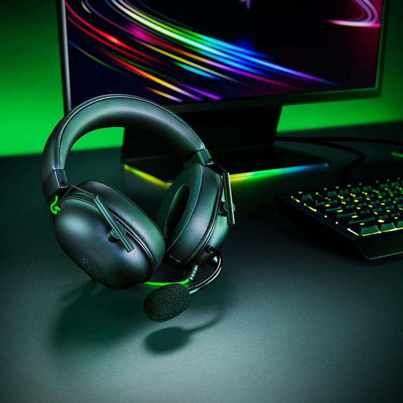 هدست گیمینگ ریزر مدل BlackShark V2 X با نویز کنسلینگ بدنه و نویز کنسلینگ میکروفون (ENC)، اتصال از طریق جک 3.5 میلی‌متری، دارای صدای فراگیر 7.1 کاناله، دارای تکنولوژی صدای 360 درجه