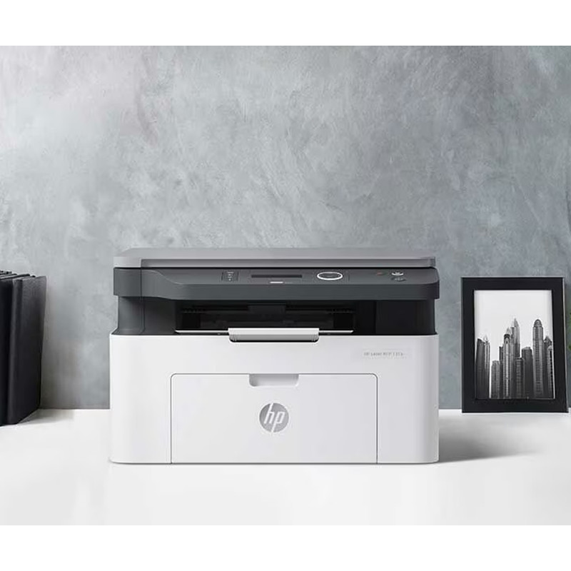 پرینتر لیزری 3 کاره اچ‌پی مدل LaserJet MFP 136a با قابلیت پرینت، اسکن و کپی، اتصال USB و نمایشگر