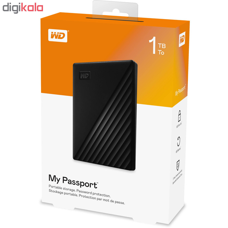 هارد اکسترنال وسترن دیجیتال مدل My Passport ظرفیت 1 ترابایت با استاندارد ارتباطی USB 3.1 Gen1