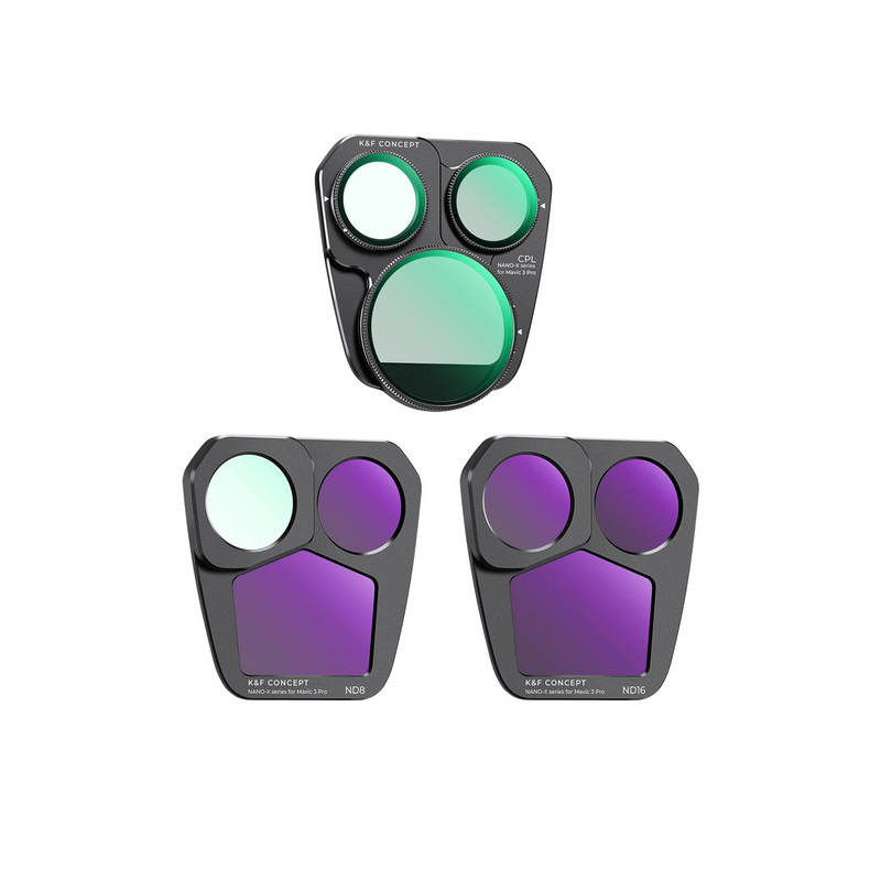 فیلتر لنز کی اند اف مدل LENS FILTERS KIT 3 (ND8+ND16+CPL)FOR DJI MAVIC 3PRO - NANO-X