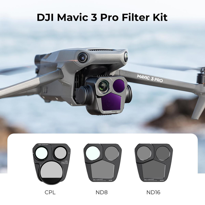 فیلتر لنز کی اند اف مدل LENS FILTERS KIT 3 (ND8+ND16+CPL)FOR DJI MAVIC 3PRO - NANO-X
