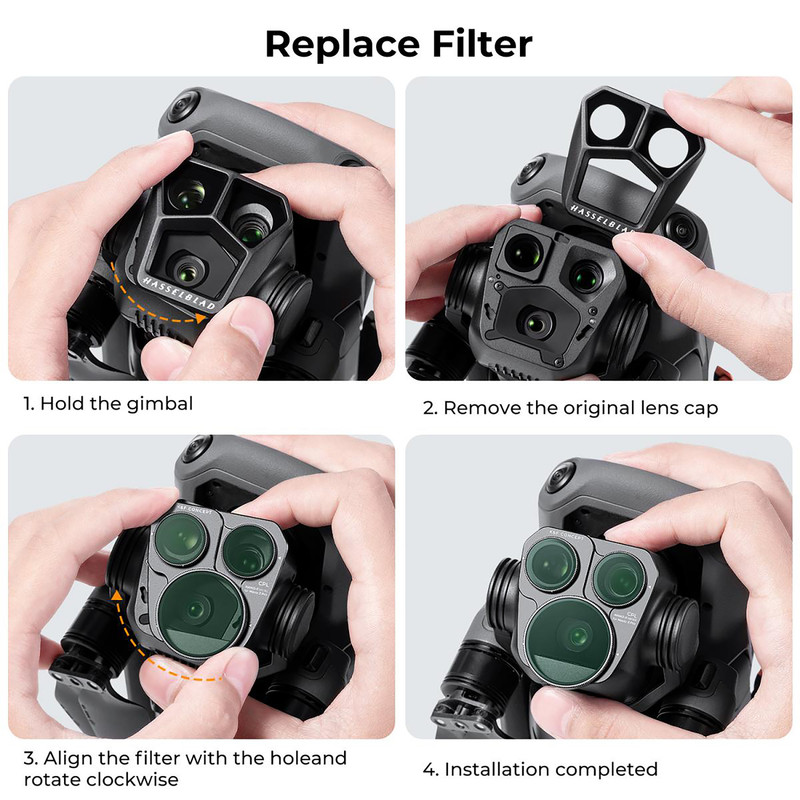 فیلتر لنز کی اند اف مدل LENS FILTERS KIT 3 (ND8+ND16+CPL)FOR DJI MAVIC 3PRO - NANO-X