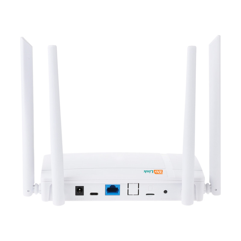 مودم روتر سیم‌کارتی بی‌سیم 4G LTE بیرلینک مدل WL422 با فناوری Wi-Fi 6، سرعت دانلود 150Mbps، پورت LAN و USB Type-C، 4 آنتن 5dBi، پشتیبانی از SMS و قفل باند